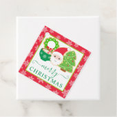 かわいい赤と緑のクッキーとココアクリスマス フェイバータグ (インサイチュ)