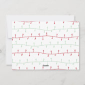 かわいい赤と緑のクリスマスライト家族写真 シーズンカード (裏面)