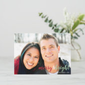 かわいい赤と緑のクリスマスライト家族写真 シーズンカード (スタンド正面)