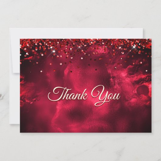 かわいい赤と緑のモノグラム大理石アート サンキューカード (正面)