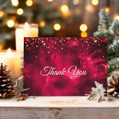 かわいい赤と緑のモノグラム大理石アート サンキューカード