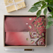 かわいい赤と金ゴールドストライプのハートバレンタインデー 薄葉紙 (ギフト)