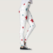 かわいい赤と青の愛国心の星 レギンス (右)