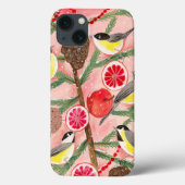 かわいい赤と黄色の《鳥》アメリカゴガラ鳥クリスマスツリーH Case-Mate iPhoneケース (裏面)