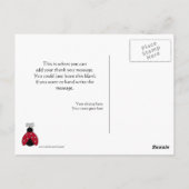 かわいい赤と黒のてんとう虫の感謝を伝えるポストカード ポストカード (裏面)