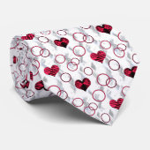 かわいい赤と黒のハート ネクタイ (ロール)