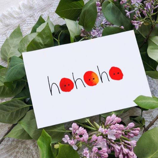 かわいい赤と黒ホホホハンドクリスマス色彩の鮮やかホホホホホホホハンドクリスマス シーズンポストカード