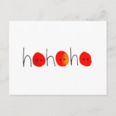 かわいい赤と黒ホホホハンドクリスマス色彩の鮮やかホホホホホホホハンドクリスマス シーズンポストカード (正面)