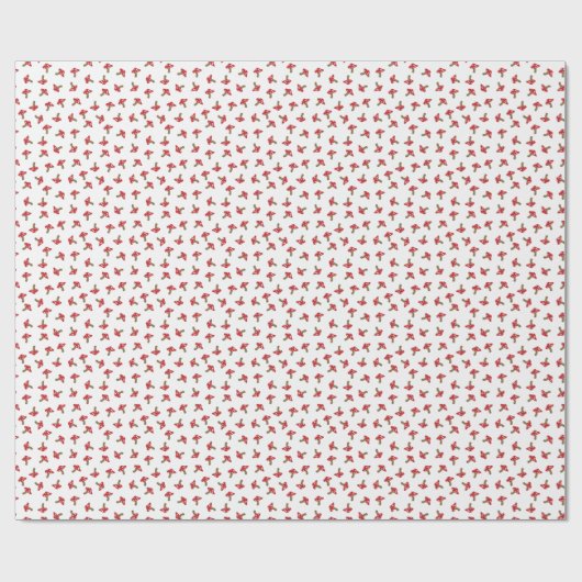 かわいい赤によって斑点を付けられるきのこの包装紙 ラッピングペーパー (フラット)