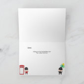 かわいい赤のロンドンバス テーマの子供の誕生日カード サンキューカード (内部)