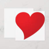 かわいい赤の大きなハートミニマリストのバレンタインデーのカード (正面/裏面)