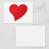 かわいい赤の大ハートミニマルなバレンタインデー ノートカード (正面/裏面)