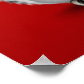 かわいい赤の死んだ砂糖の日スカルフクロウ赤 ポスター (角)