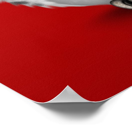 かわいい赤の死んだ砂糖の日スカルフクロウ赤 ポスター (角)