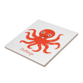 かわいい赤の笑顔タコサンダー_コーブ タイル (側面)