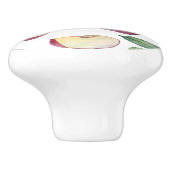 かわいい赤りんごフルーツ柄 セラミックノブ (側面)