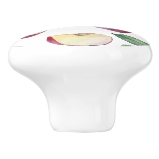 かわいい赤りんごフルーツ柄 セラミックノブ (側面)