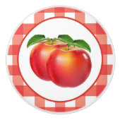 かわいい赤りんご好きのキッチンデコール セラミックノブ (正面)