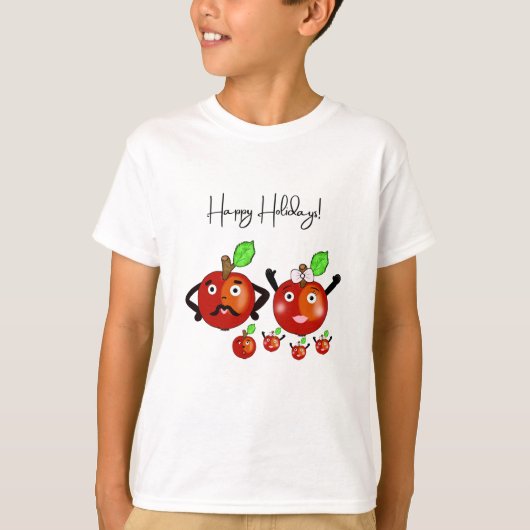 かわいい赤りんご家族 Tシャツ (正面)