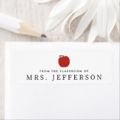 かわいい赤りんご教室から先生 ラベル (インサイチュ)