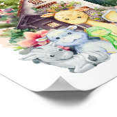 かわいい赤ん坊の動物と彼らの幸せな家 |ポスター ポスター (角)