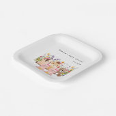 かわいい赤ん坊の動物と野草 |赤ちゃんシャワー ペーパープレート (傾斜あり)