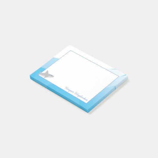 かわいい赤ん坊の動物のサメ名 ポストイット (アングル)