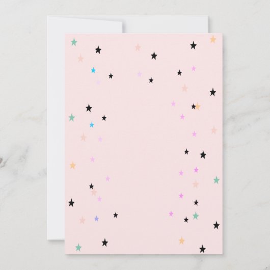 かわいい赤ん坊の動物，星の赤ちゃんシャワー 招待状 (裏面)