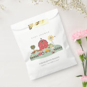 かわいい赤エレガント納屋周囲の庭ファーム動物ベビーシャワー フェイバーバッグ (封をした状態)