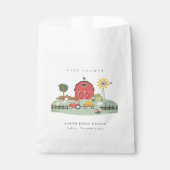 かわいい赤エレガント納屋周囲の庭ファーム動物ベビーシャワー フェイバーバッグ (正面)