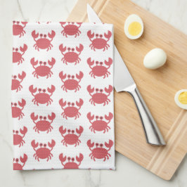 かわいい赤カニのパターン – 沿岸 キッチンタオル