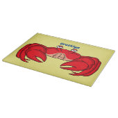 かわいい赤カニ漫画イラストレーション カッティングボード (角)