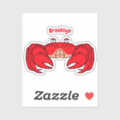 かわいい赤カニ漫画イラストレーション シール (シート)