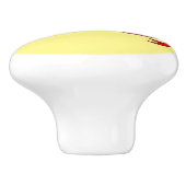 かわいい赤カニ漫画イラストレーション セラミックノブ (側面)