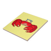 かわいい赤カニ漫画イラストレーション タイル (側面)