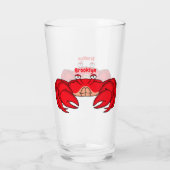 かわいい赤カニ漫画イラストレーション タンブラーグラス (裏面)