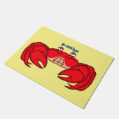 かわいい赤カニ漫画イラストレーション ドアマット (アングル)