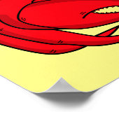 かわいい赤カニ漫画イラストレーション ポスター (角)