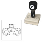 かわいい赤カニ漫画イラストレーション ラバースタンプ (押印)