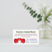 かわいい赤カニ漫画イラストレーション 名刺 (スタンド正面)