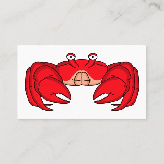かわいい赤カニ漫画イラストレーション 名刺 (裏面)