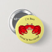 かわいい赤カニ漫画イラストレーション 缶バッジ (正面&裏面)