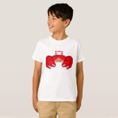 かわいい赤カニ漫画イラストレーション Tシャツ (正面フル)