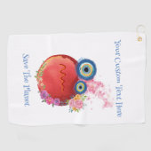 かわいい赤カラフル色 ゴルフタオル (横)