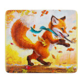 かわいい赤キツネで秋絵画シーズン。買今 カッティングボード (正面)