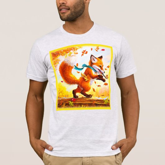 かわいい赤キツネで秋絵画シーズン。買今 Tシャツ (正面)
