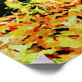 かわいい赤キツネの水絵画色の野生生物アート ポスター (角)