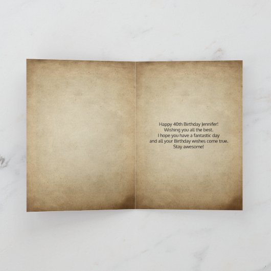 かわいい赤キツネウィルダネス自然写真誕生日 カード (内部)