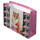 かわいい赤キツネウォーター絵画カラーズアート抱き枕 ラージペーパーバッグ (裏面アングル)