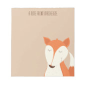 かわいい赤キツネウッドランドアニマルキッズ ノートパッド (正面)